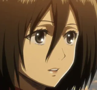 🌿 Mikasa Ackerman Attack on Titan anime, character, mikasa ackerman, attack on titan telegram sticker