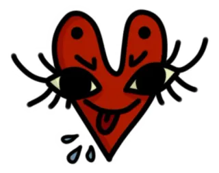 😝 coração, emoji, desenho animado, adesivo, engraçado, olhos, língua telegram sticker