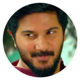 😉 uomo, maschio, ritratto, barbuto, Dulquer Salmaan, attore, attore indiano telegram sticker