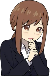 😢 аниме, девушка, плачет, грустно, офис, слёзы, встревоженный telegram sticker