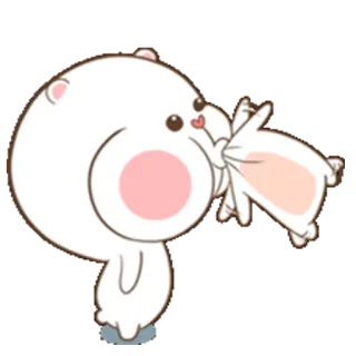 💋 Bär, Hase, Tier, süß, Liebe, Zuneigung, Cartoon telegram sticker