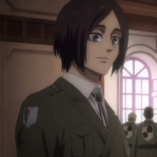 🙂 Eren Yeager Attack on Titan Anime, Militar, Personagem, Eren Yeager, Ataque dos Titãs, Uniforme, Personagem de anime telegram sticker