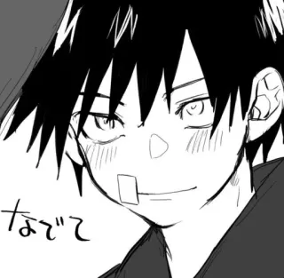 🎴 なでて Anime, Dibujos animados, Manga, Retrato, Ilustración, Blanco y negro, Pedido, Lindo telegram sticker