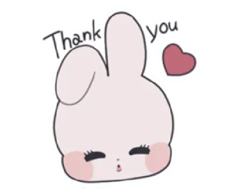 🎀 Thank you спасибо, зайчик, милый, сердце, приветствие, сообщение telegram sticker