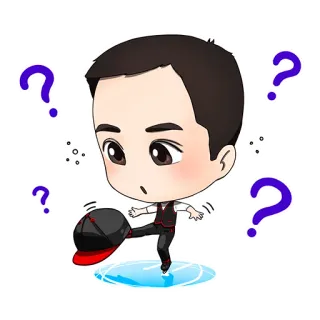 🙄 Kartun, Tanda tanya, Menendang, Topi, Lucu, Stiker whatsapp sticker