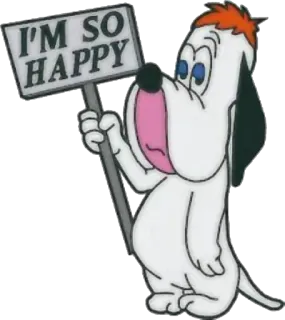 😱 Droopy I'M SO HAPPY desenho animado, cachorro, feliz, animação whatsapp sticker