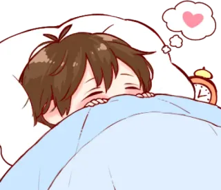 😴 sommeil, lit, rêve, mignon, dessin animé whatsapp sticker