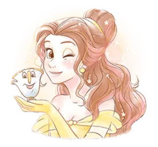 😉 Belle Beauty and the Beast disney, princess, cartoon, beauty and the beast, belle, chip telegram sticker