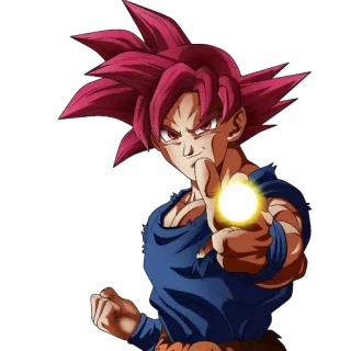 🤓 Goku Dragon Ball 悟空, ドラゴンボール, アニメ, 超サイヤ人ゴッド, 気功波 telegram sticker