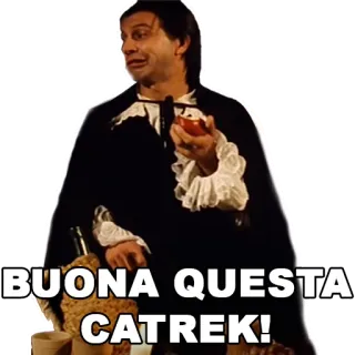🪑 BUONA QUESTA CATREK! italien, nourriture, drôle, mème, expression, comédie whatsapp sticker