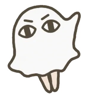 🫥 ghost, cartoon, cute, sticker, character, halloween whatsapp sticker