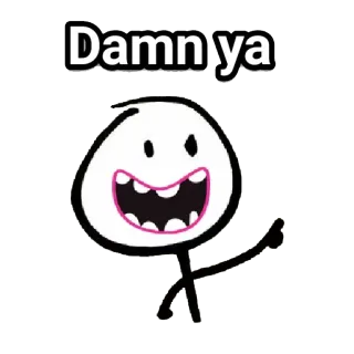 😹 Damn ya 스티커, 젠장, 표정, 막대기 인간 telegram sticker