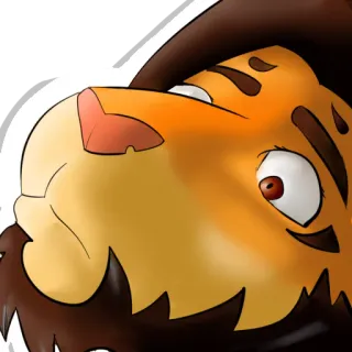😮 tigre, animal, desenho animado, peludo whatsapp sticker