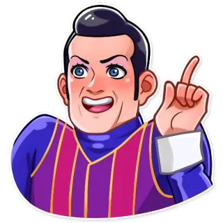 ☝️ Robbie Rotten LazyTown 卡通, 罗比·罗顿, 懒人镇, 反派, 角色, 指 telegram sticker