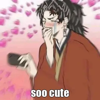 🙂 soo cute cute, anime, hearts, love telegram sticker