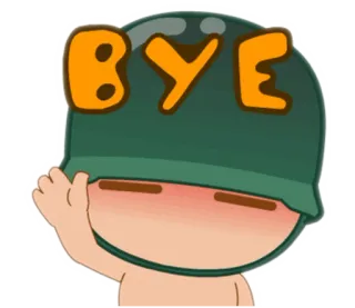 👋 BYE tạm biệt, mũ bảo hiểm, vẫy tay, hoạt hình, tạm biệt, chia tay telegram sticker