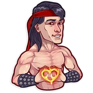 🥰 Liu Kang Mortal Kombat vechtsport, vuur, vechter, spel, personage telegram sticker