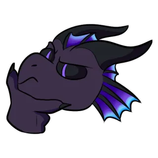 🤔 dragão, pensando, roxo, desenho animado, animal, fantasia telegram sticker