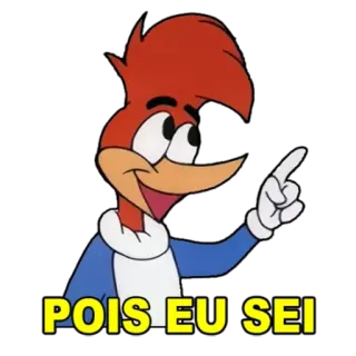 ☝️ Woody Woodpecker POIS EU SEI Desenho animado, Apontando, Pica-Pau, Engraçado telegram sticker
