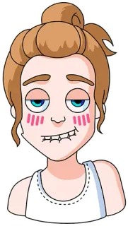 😍 mulher, rosto, retrato, desenho, pessoa telegram sticker