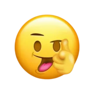 🔫 Emoji, Indicando, Faccia, Giallo, Occhiolino telegram sticker