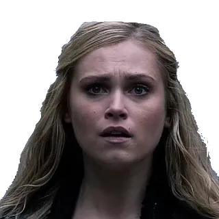 😳 Clarke Griffin The 100 Clarke Griffin, Los 100, retrato, mujer, rubia, preocupada, serie de TV telegram sticker