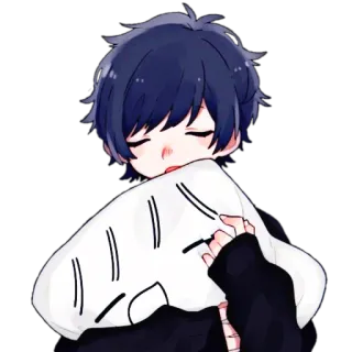 🐙 Anime, Manga, Kartun, Anak laki-laki, Peluk, Lucu, Kawaii telegram sticker