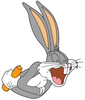 😂 Bugs Bunny Looney Tunes dibujos animados, conejo, zanahoria, gracioso, humor, divertido telegram sticker