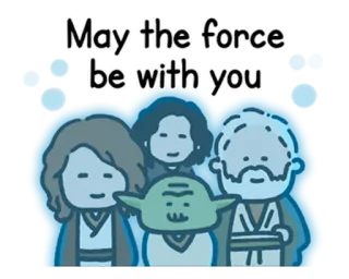 ☺️ May the force be with you star wars, yoda, obi-wan, skywalker, leia telegram sticker