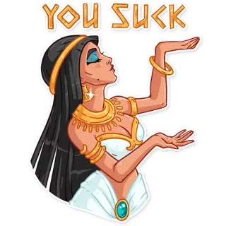 👎 YOU SUCK wanita, sarkastik, mesir, hinaan, stiker, menyinggung telegram sticker