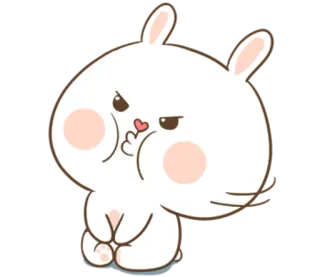 🐽 królik, zajączek, zwierzę, słodki, naklejka, kreskówka, wyraz telegram sticker