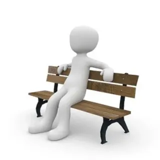 😌 seduto, panchina, bianco, figura, relax telegram sticker
