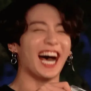 🥊 Jungkook person, male, laughing, smiling, entertainer, singer, kpop, bts telegram sticker