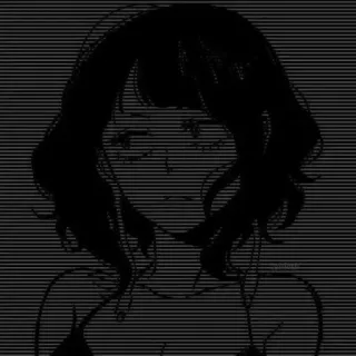 🖤 Anime-Mädchen, Monochrom, Traurig, Dunkel telegram sticker