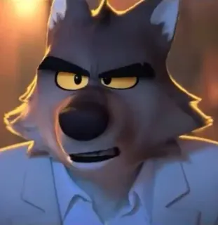 🤨 Mr. Wolf The Bad Guys Wolf, The Bad Guys, Charakter, Tier, animiert telegram sticker