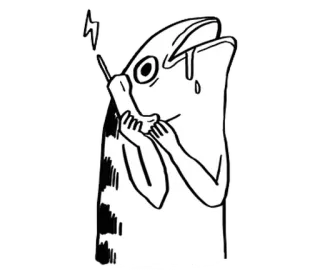 🐈 рыба, говорящий, телефон, мультфильм, смешной, юмор whatsapp sticker