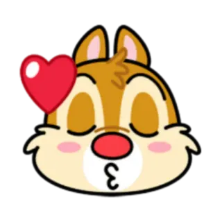 😘 Chip 卡通, 迪士尼, 动物, 花栗鼠, 爱, 亲吻 telegram sticker