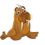 🖐 walrus, animal, cartoon, mammal, sea creature telegram sticker