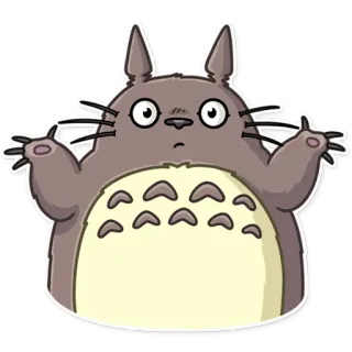 🤷‍♂️ Totoro My Neighbor Totoro schattig, kat, Studio Ghibli, animatie, Japans telegram sticker