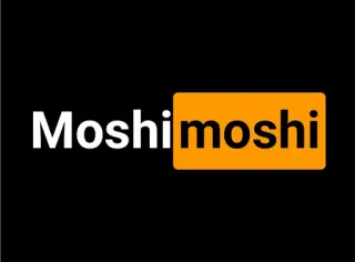 🖤 Moshimoshi 여보세요, 웃긴, 로고, 패러디, 유머 telegram sticker
