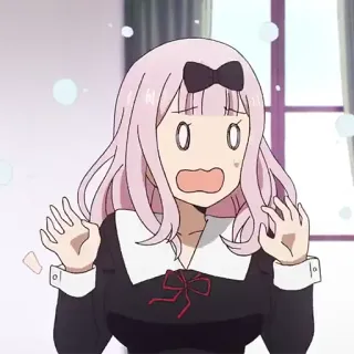 😱 Chika Fujiwara Kaguya-sama: Love Is War Аниме, Реакция, Милый, Чика, В шоке, Смешной telegram sticker