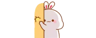 👑 conejo, dibujos animados, kawaii, lindo, sticker, animal telegram sticker