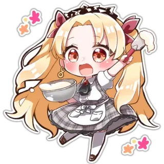 👩‍🍳 Anime, Chibi, Mignon, Servante, Cuisine, Dessin animé, Kawaii telegram sticker