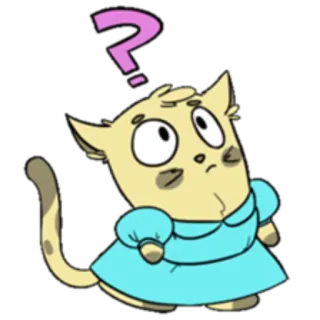 🙄 cat, question mark, confused, animal, cartoon, cute telegram sticker