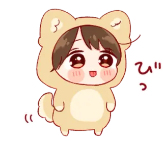 🎭 ぴっ kawaii, fofo, desenho animado, anime, urso, animal whatsapp sticker