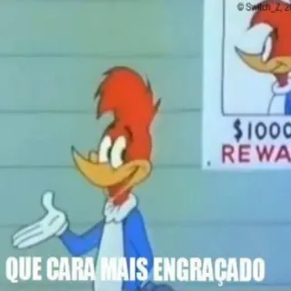 😂 Woody Woodpecker QUE CARA MAIS ENGRAÇADO cartoon, woody woodpecker, funny, comedy, retro telegram sticker