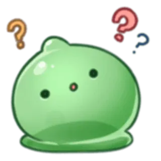 ❓ слайм, вопросительный знак, зеленый, милый, мультфильм telegram sticker