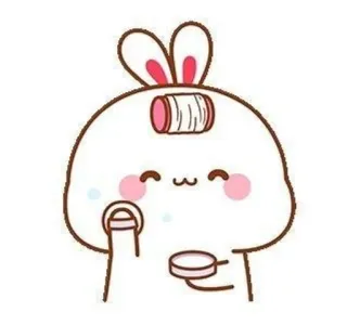 🌟 bunny, cute, kawaii, cartoon, animal, rabbit whatsapp sticker