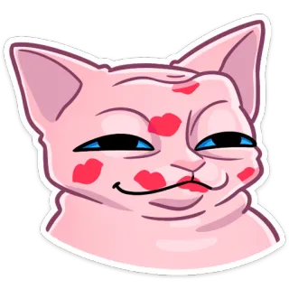 🥰 고양이, 밈, 웃긴, 키스, 표정 telegram sticker