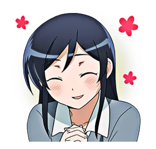 ☺️ アニメ, 女の子, 幸せ, 笑顔, 可愛い, 照れ telegram sticker